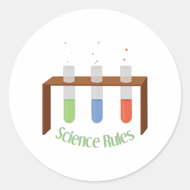 Science Rules Classic Round Sticker (Front)