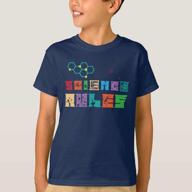 Science rules kids tshirt (Front)