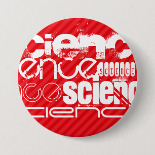 Science; Scarlet Red Stripes 7.5 Cm Round Badge