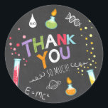 Science Sticker Thank you Birthday Favour tag Lab<br><div class="desc">♥ Your own perfect Sticker,  Cupcake Topper and Envelope Seal! Science theme.</div>