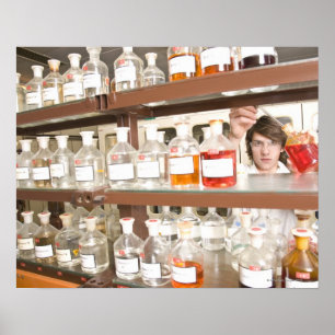 Science student in classroom poster