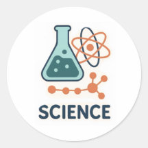 Science Subject Sticker – Flask, Molecules & Atom
