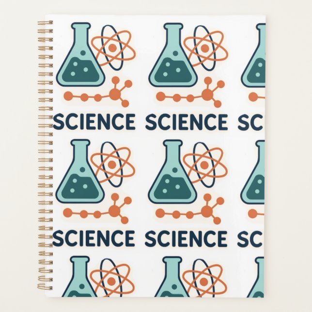 Science Subject Sticker – Flask, Molecules & Atom Planner (Front)