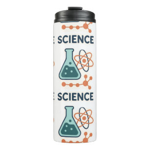 Science Subject Sticker – Flask, Molecules & Atom Thermal Tumbler