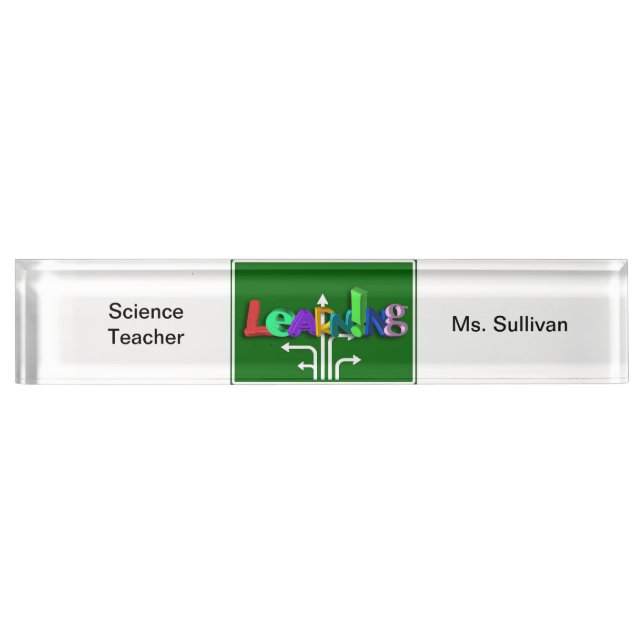 Science Teacher Acrylic Desk Name Plate (Front)