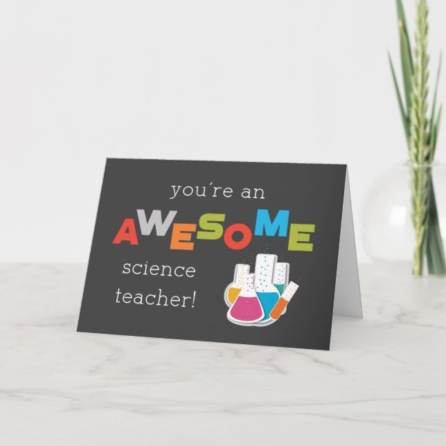 Science Teacher Appreciation Day Test Tube Awesome Card (Front)