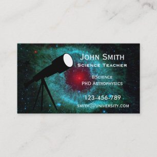 Science Teacher Astronomy tutor Nebula star design Business Card