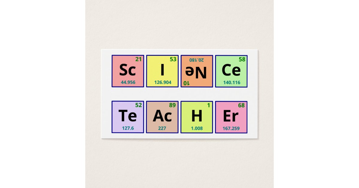 Science teacher business card | Zazzle.co.uk