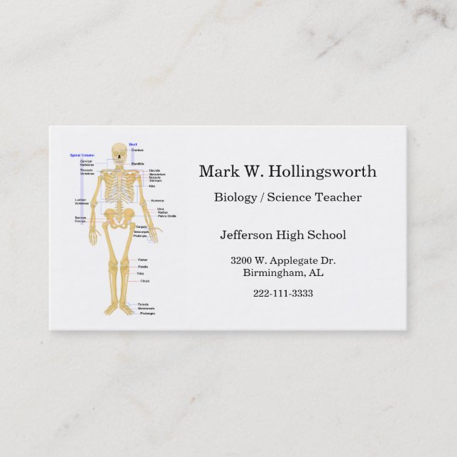 Science Teacher business cards (Front)