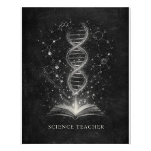 Science Teacher Chalk Dust Constellation Art Poster