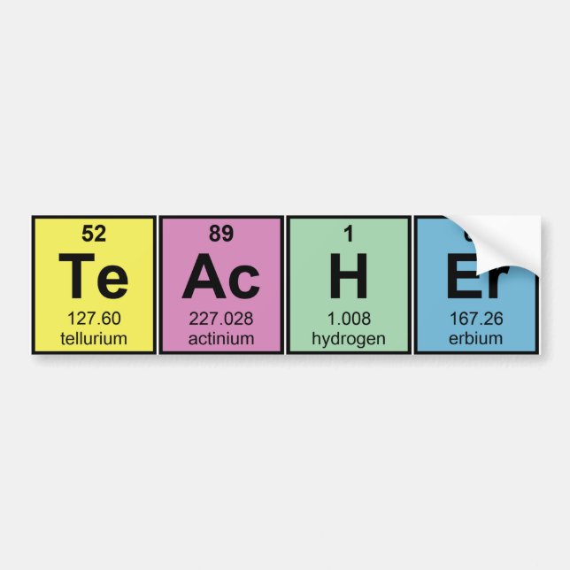 Science Teacher Chemical Elements Bumper Sticker (Front)