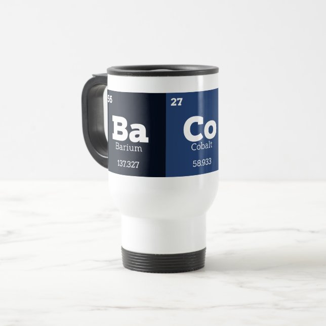 Science Teacher Chemistry Chemical Elements Bacon Travel Mug (Front Left)