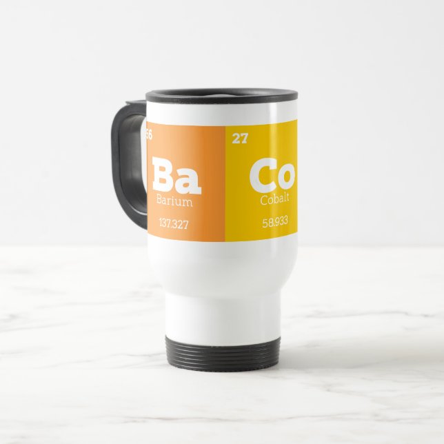 Science Teacher Chemistry Chemical Elements Bacon Travel Mug (Front Left)