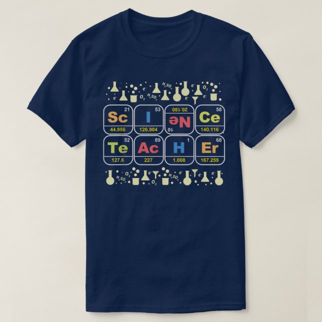 Science Teacher Chemistry Physics Biology Experime T-Shirt (Design Front)
