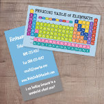 Science Teacher Contact Information Business Card<br><div class="desc">What a perfect way to start the year -- handing out Periodic Table of Elements with your contact info. Make sure all parents have your phone number and website. If you do not want to include a line,  just delete the text.</div>