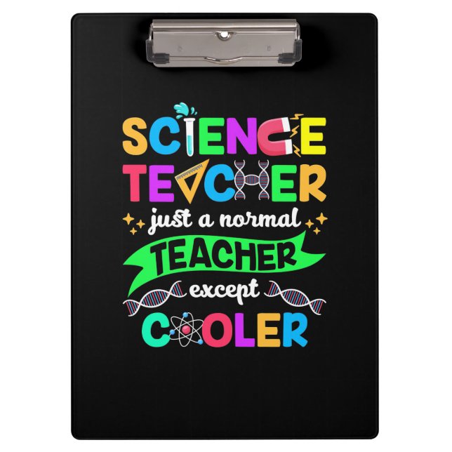 Science Teacher Cool Clipboard (Front)