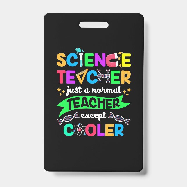 Science Teacher Cool ID Badge (Front)