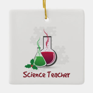 Science Teacher, Experiments Merry Christmas Ceramic Ornament