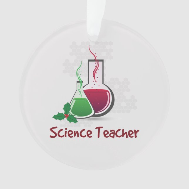 Science Teacher, Experiments Merry Christmas Ornament (Front)