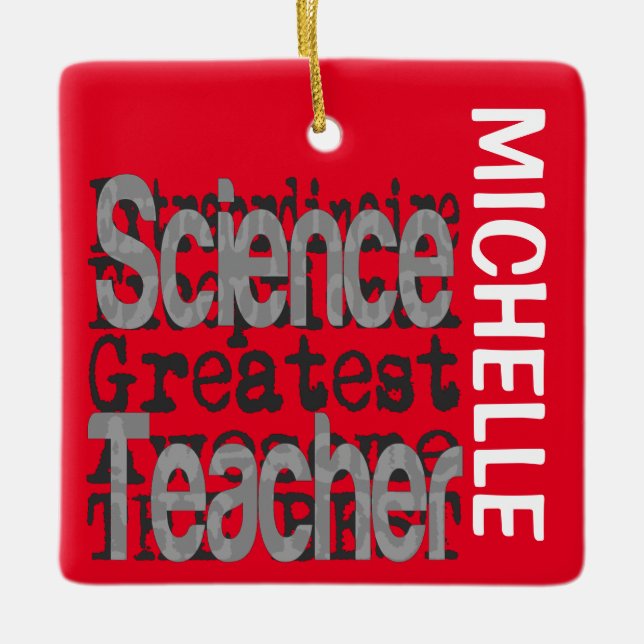 Science Teacher Extraordinaire CUSTOM Ceramic Ornament (Front)