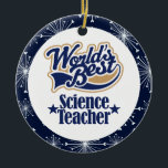 Science Teacher Gift Ornament<br><div class="desc">This fun worlds best science teacher Christmas tree ornament makes a great Christmas gift idea for a science teacher or the worlds greatest science teacher.</div>