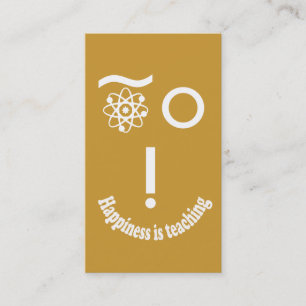 Science Teacher Happiness is Teaching Business Card