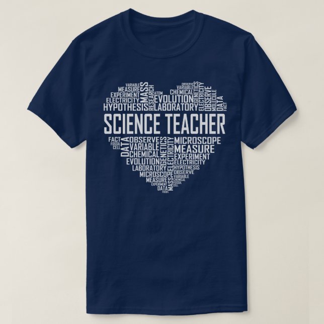 Science Teacher Heart T-Shirt (Design Front)