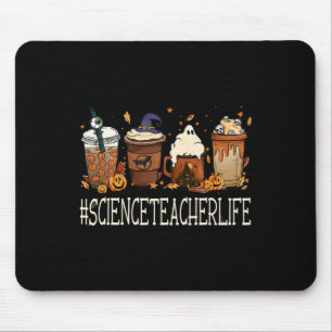 Science Teacher Horror Fall Coffee Halloween Pumpk Mouse Mat