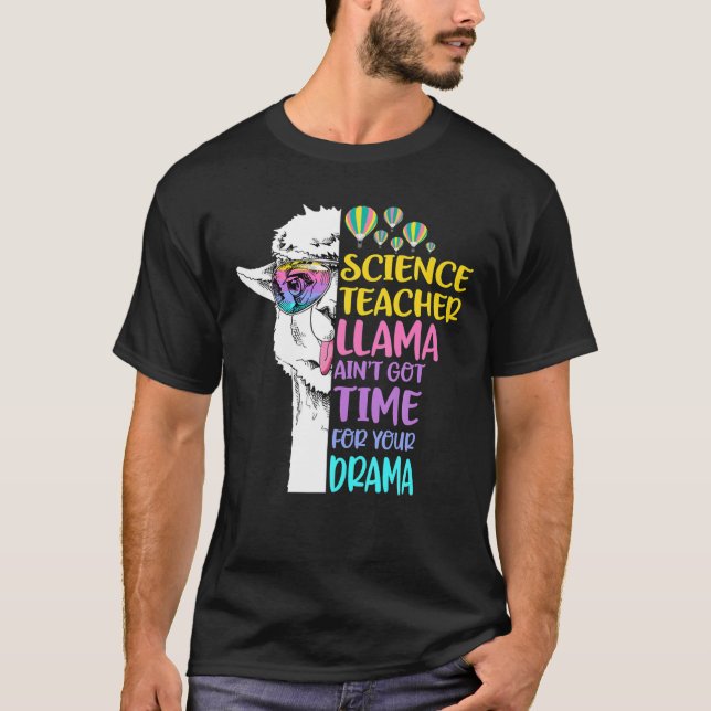 Science Teacher Llama T-Shirt (Front)