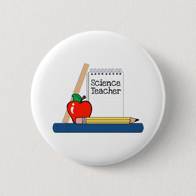 Science Teacher (Notebook) 6 Cm Round Badge (Front)