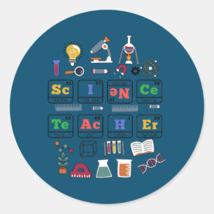 Science Teacher Periodic Table Chemistry Elements Classic Round Sticker