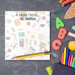 Science Teacher Personalised print apples books Notepad<br><div class="desc">Personalised all-over print for Science teacher Notepad</div>