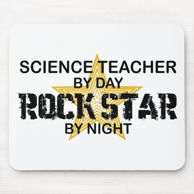 Science Teacher Rock Star by Night Mouse Mat (Front)