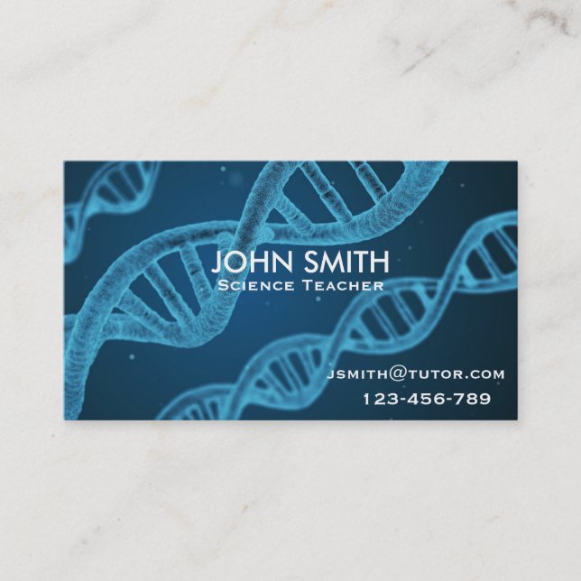 Science teacher, science tutor chemistry biology business card (Front)
