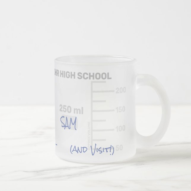 Science Teacher Student Lab Beaker Graduation Gift Frosted Glass Coffee Mug (Right)