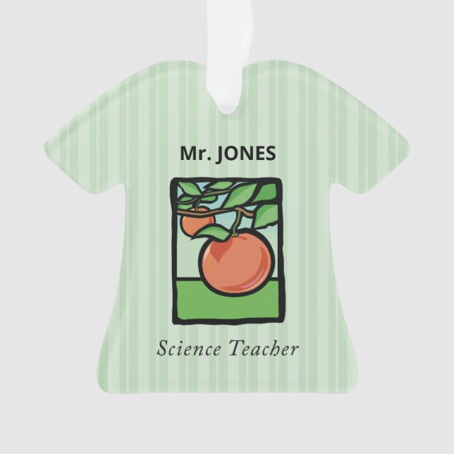 Science Teacher Thank You, Apple Ornament (Front)