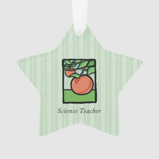 Science Teacher Thank You, Apple Ornament (Front)