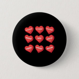 Science Teacher Valentines Day Heart Chemistry Phy 6 Cm Round Badge