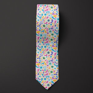 Science Teacher Whimsical Microbes Tie