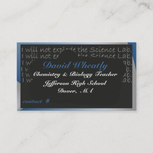 Science Teacher's Chalk Board Business Card
