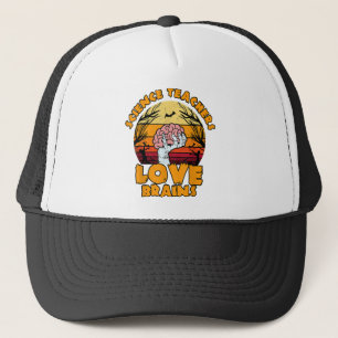 Science Teachers Love Brains Halloween Funny Trucker Hat