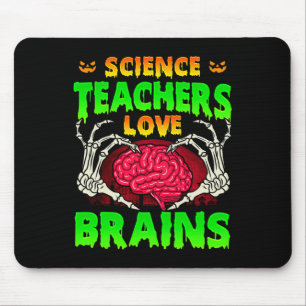 Science Teachers Love Brains Skeleton Hand Heart H Mouse Mat