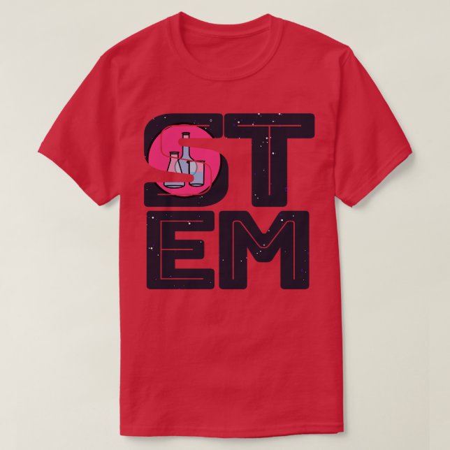 Science Technology Engineering Math STEM Typograph T-Shirt (Design Front)