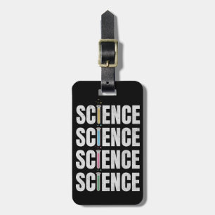 Science text design luggage tag