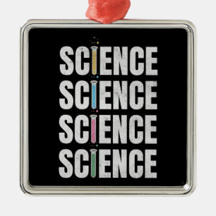 Science text design metal tree decoration