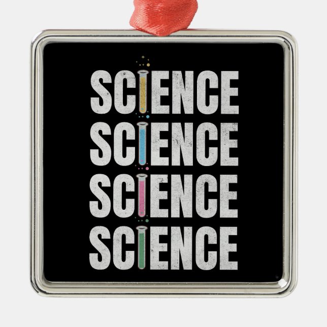 Science text design metal tree decoration (Front)