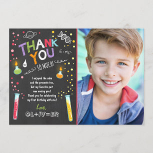 Science Thank You Card Experiment Birthday Boy