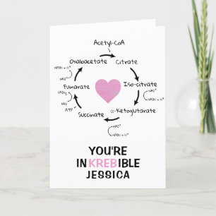 Science Valentine Kreb's Cycle Biology Heart Geek Holiday Card