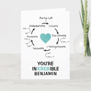 Science Valentine Kreb's Cycle Biology Heart Holiday Card