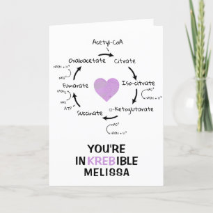 Science Valentine Kreb's Cycle Biology Heart Nerd Holiday Card